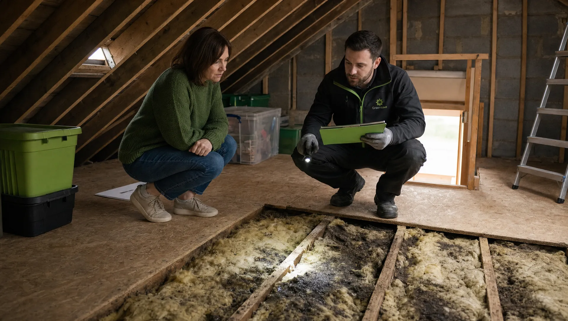 Loft Insulation Looking Damp or Compressed
