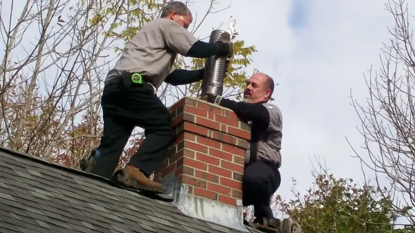 Install chimney liner Install chimney liner