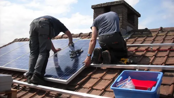 Installing solar panels Installing solar panels